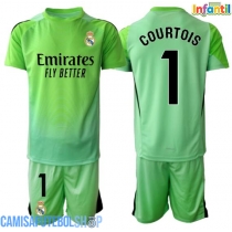 Camisa de time de futebol Real Madrid Thibaut Courtois #1 Goleiro Replicas 2º Equipamento Infantil 2025-26 Manga Curta (+ Calças curtas)